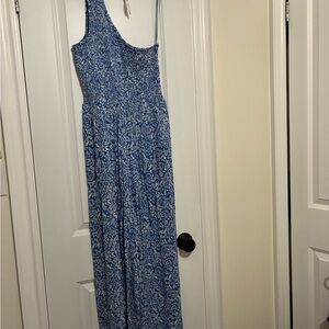 Patrons of Peace Blue and White Patterned Romper